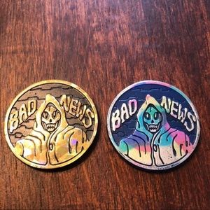 Vintage Offical Slammer Whammers Jammers Bad News Skulls Skeleton‎ Hologram